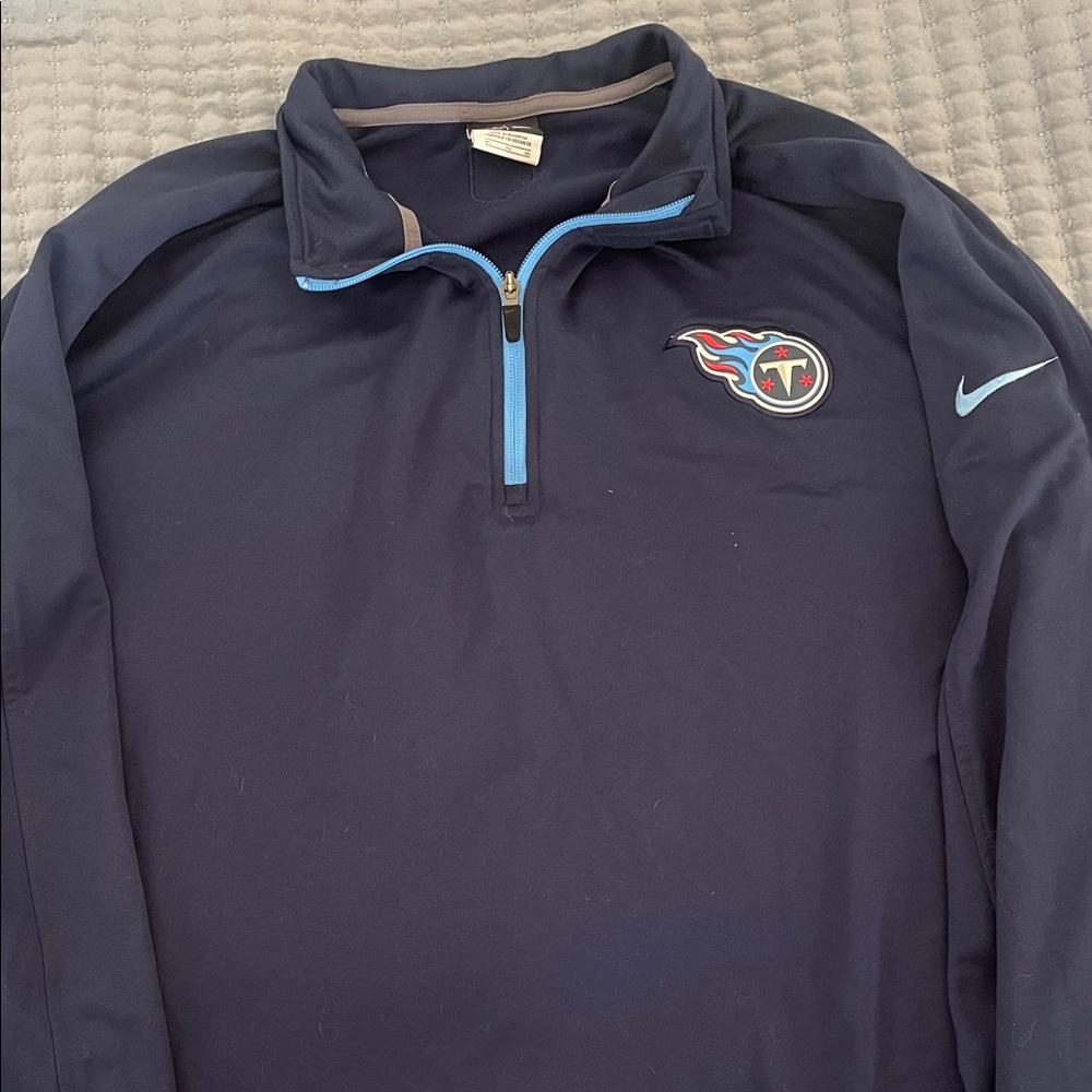 NFL Apparel Tennessee Titans Nike Dark Blue Quarter-Zip Pullover
